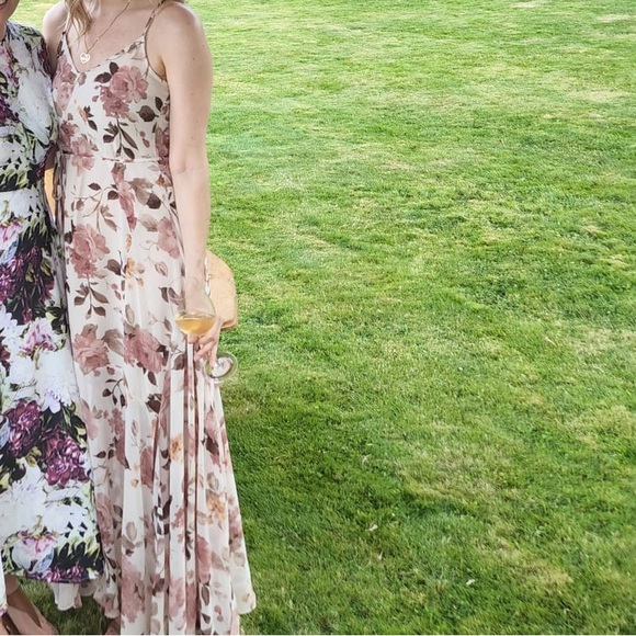 Dress forum size small pink flowered dress - Picture 1 of 4